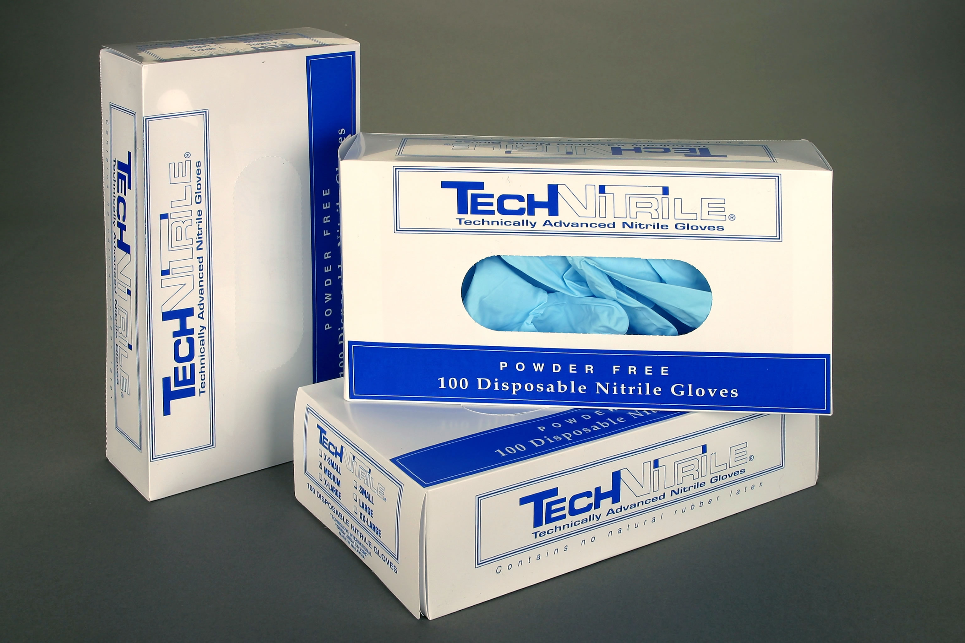 TechNiGlove TN100PFB TechNiPak Cleanroom Boxed Nitrile Gloves